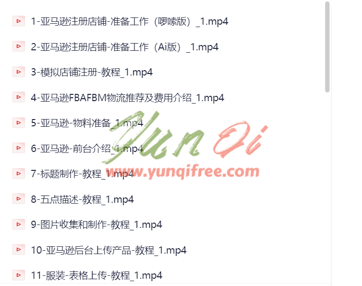 亚马逊FBA/FBM一对一实战陪跑课程-云起