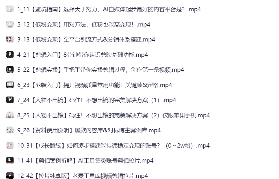 7大模块全解：AI自媒体从入门到变现实战课程-云起