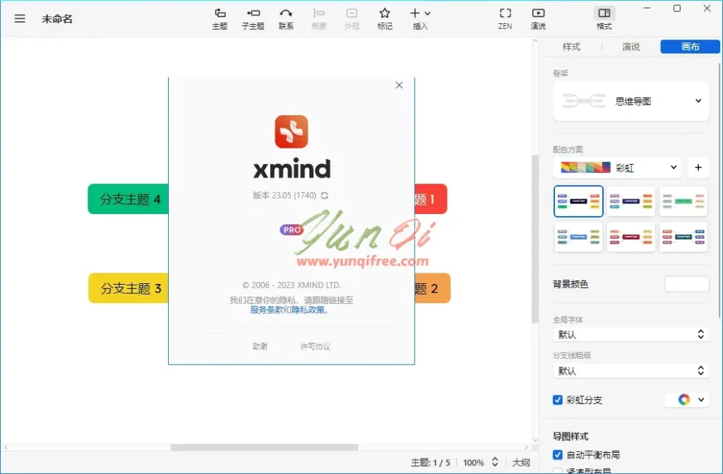 XMind 2024 中文绿色激活版：思维导图与头脑风暴利器-云起